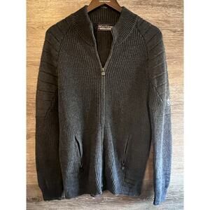 Matchless XL Manx Men’s Cardigan Knit Graffiti Full Zipper Y2K Classic Rock